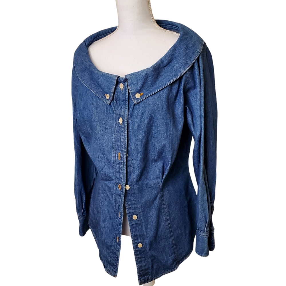 Express vintage long sleeve denim shirt sz 9 - Picture 1 of 9